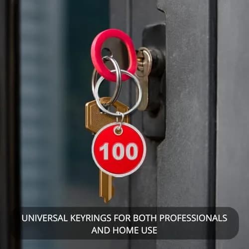 BELMAKS Red Metal Number Tags 1-100 | Durable Alloy Steel Key Tags for Organization thumbnail 6