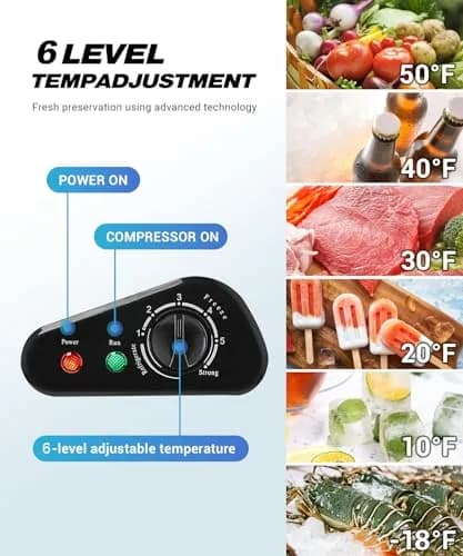 rosmena Chest Freezer 3.5 Cu. Ft. | Compact, Black, Adjustable Temp, Quiet Operation thumbnail 4