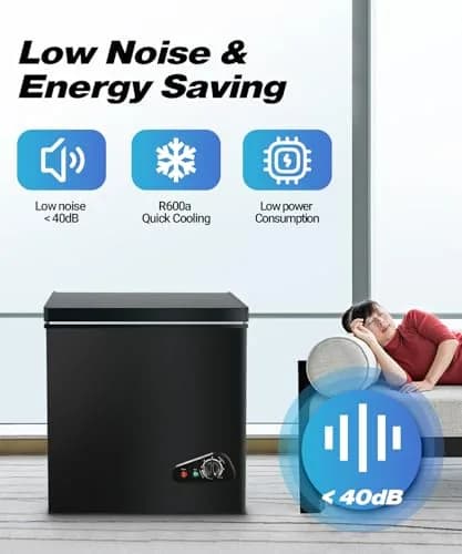 rosmena Chest Freezer 3.5 Cu. Ft. | Compact, Black, Adjustable Temp, Quiet Operation thumbnail 6