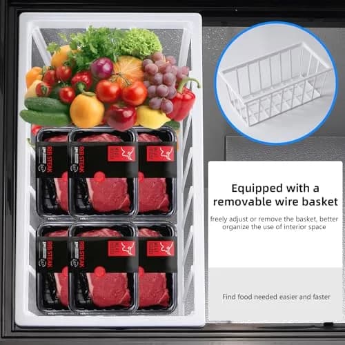 rosmena Chest Freezer 3.5 Cu. Ft. | Compact, Black, Adjustable Temp, Quiet Operation thumbnail 8