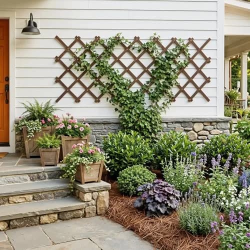 Tilinyan & one Expandable Garden Trellis 2 PCS, 229 cm (90") x 94 cm (37") | Rustic Wood Lattice Fence for Climbing Plants thumbnail 3