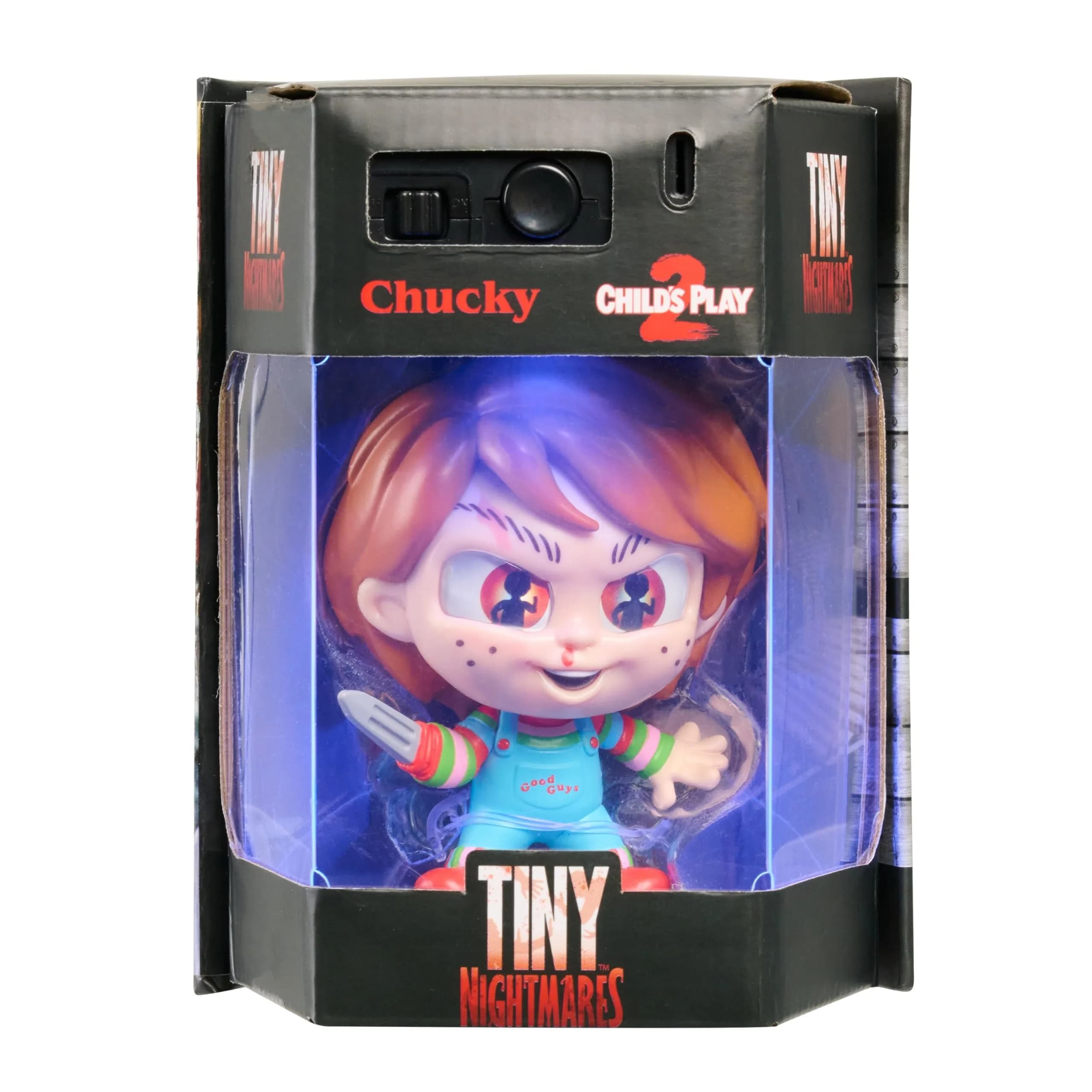 Just Play Tiny Nightmares Black Light Edition Collectible Chucky Figure | Creepy Horror Doll, 3-inch, Glow-in-the-Dark, Ages 14+ - main product image