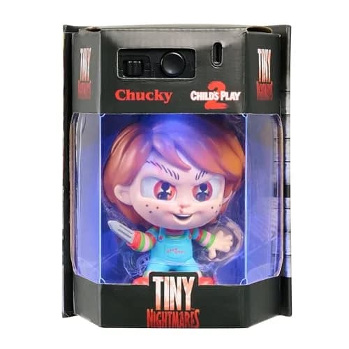Just Play Tiny Nightmares Black Light Edition Collectible Chucky Figure | Creepy Horror Doll, 3-inch, Glow-in-the-Dark, Ages 14+ thumbnail 1