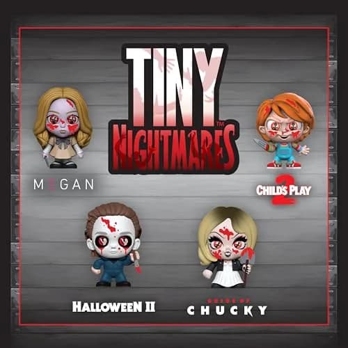 Just Play Tiny Nightmares Black Light Edition Collectible Chucky Figure | Creepy Horror Doll, 3-inch, Glow-in-the-Dark, Ages 14+ thumbnail 5