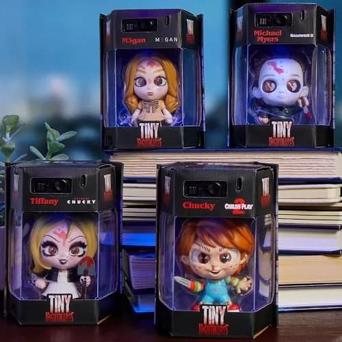 Just Play Tiny Nightmares Black Light Edition Collectible Chucky Figure | Creepy Horror Doll, 3-inch, Glow-in-the-Dark, Ages 14+ thumbnail 2