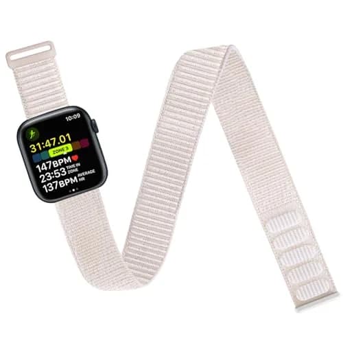 Keepamor Ankle/Arm Band Compatible with Apple Watch 49/46/45/44/42/41/40/38mm Nylon Sport Loop | Breathable & Adjustable for Workouts thumbnail 1