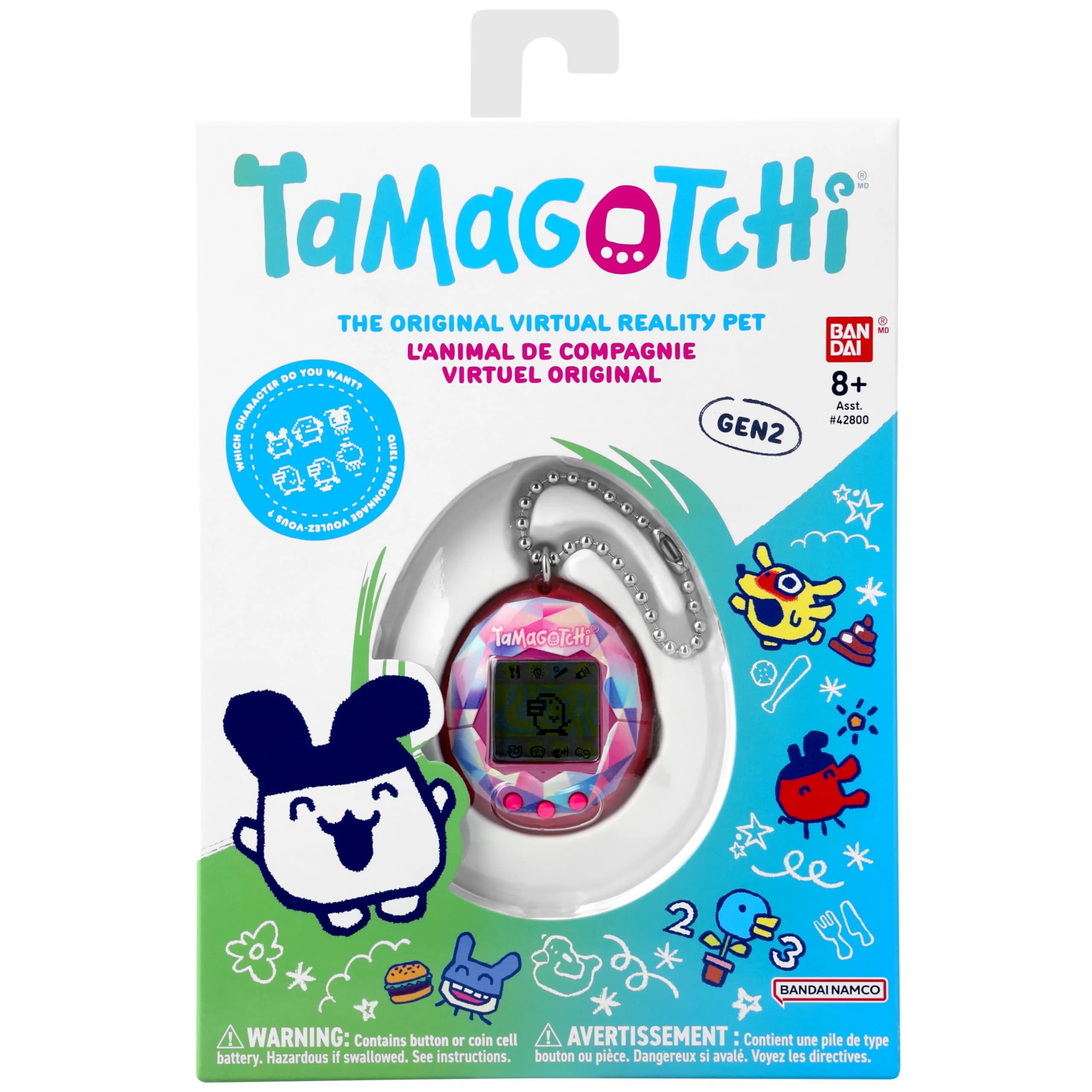 Tamagotchi Original Pink Treasure Jewel Electronic Pet | Nostalgic Fun for Kids 8+ - view 4