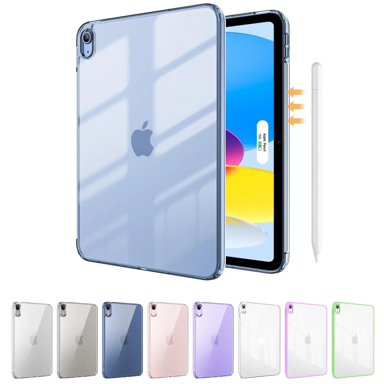ProCase Clear Back Case for iPad 11th Gen (A16) 2025 11 Inch / iPad 10th Gen 10.9 Inch 2022 | Slim Lightweight TPU Protective Cover — Clearnavy