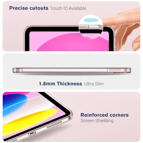 ProCase Clear Back Case for iPad 11th Gen (A16) 2025 11 Inch & iPad 10th Gen 2022 10.9 Inch | Slim Transparent Pink TPU Cover thumbnail 3