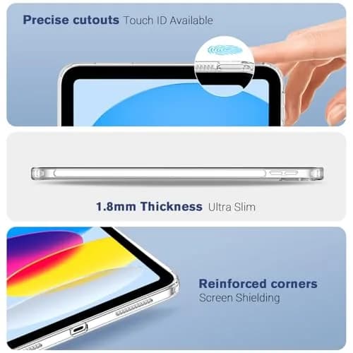 ProCase Clear Back Case for iPad 10th Gen 10.9 Inch 2022 (A2696) | Slim Fit Transparent Cover thumbnail 3