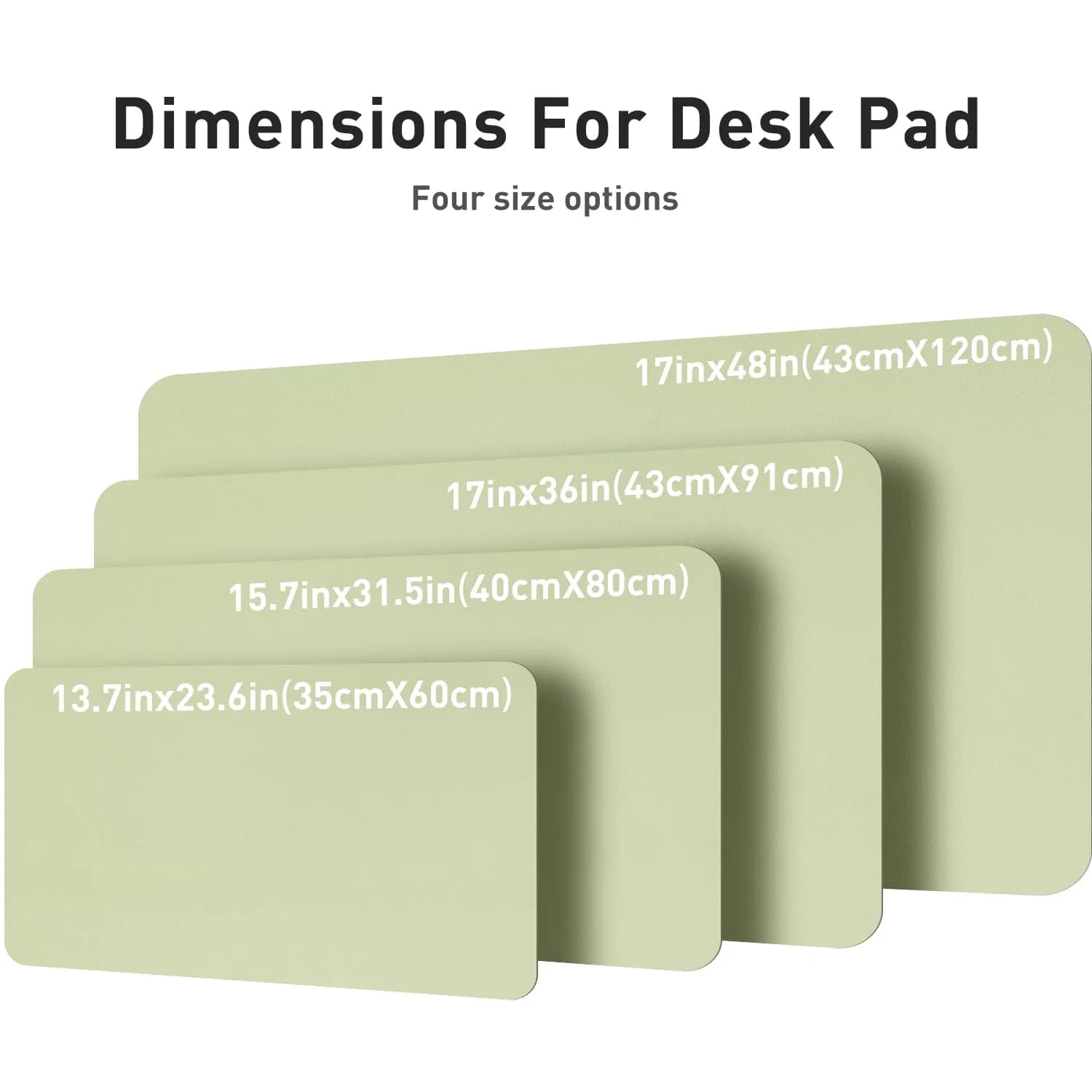 Aothia Grass Green PU Leather Desk Pad 122cm x 43cm (48"x17") | Protects Desks, Smooth Writing Surface - view 4