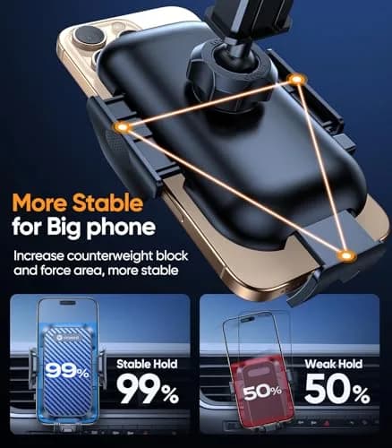 VICSEED Car Phone Holder [Strongest Suction, 360° Rotation, Heavy Phone Friendly] thumbnail 4