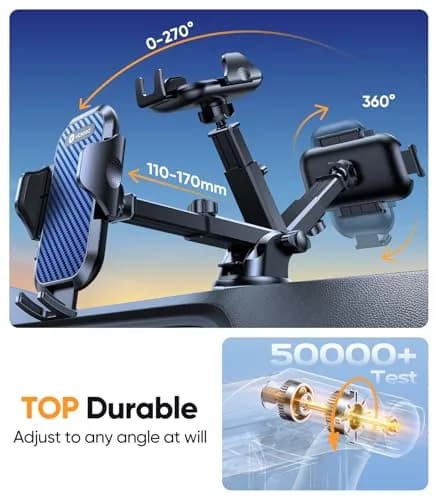 VICSEED Car Phone Holder [Strongest Suction, 360° Rotation, Heavy Phone Friendly] thumbnail 6