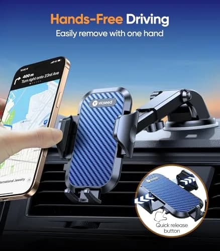 VICSEED Car Phone Holder [Strongest Suction, 360° Rotation, Heavy Phone Friendly] thumbnail 7