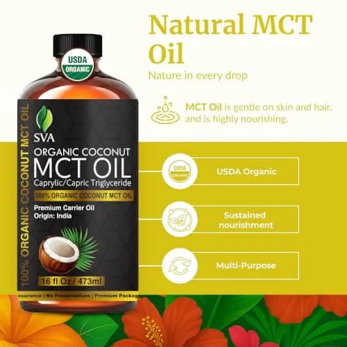 SVA ORGANICS Organic MCT Carrier Oil 16 Fl Oz (Pack of 1) - Pure & Natural thumbnail 2