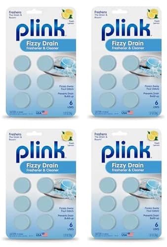 Plink Fizzy Drain Freshner and Cleaner 6 Count | Lemon Scent, Prevents Buildup & Odor (70-120 chars) thumbnail 1