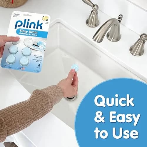 Plink Fizzy Drain Freshner and Cleaner 6 Count | Lemon Scent, Prevents Buildup & Odor (70-120 chars) thumbnail 4