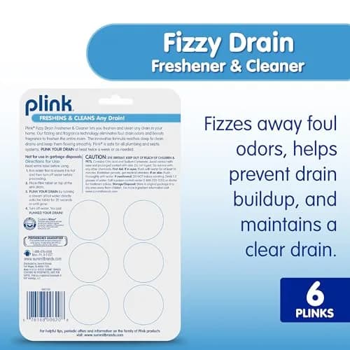 Plink Fizzy Drain Freshner and Cleaner 6 Count | Lemon Scent, Prevents Buildup & Odor (70-120 chars) thumbnail 2