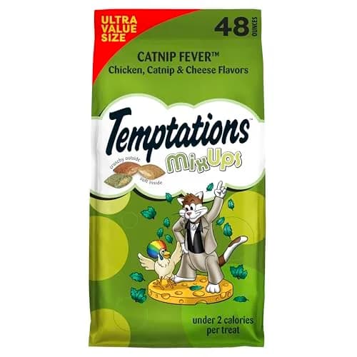 Temptations MixUps Catnip Fever Flavor Cat Treats 48 oz (1.36 kg) | Crunchy & Soft Dual Texture thumbnail 1