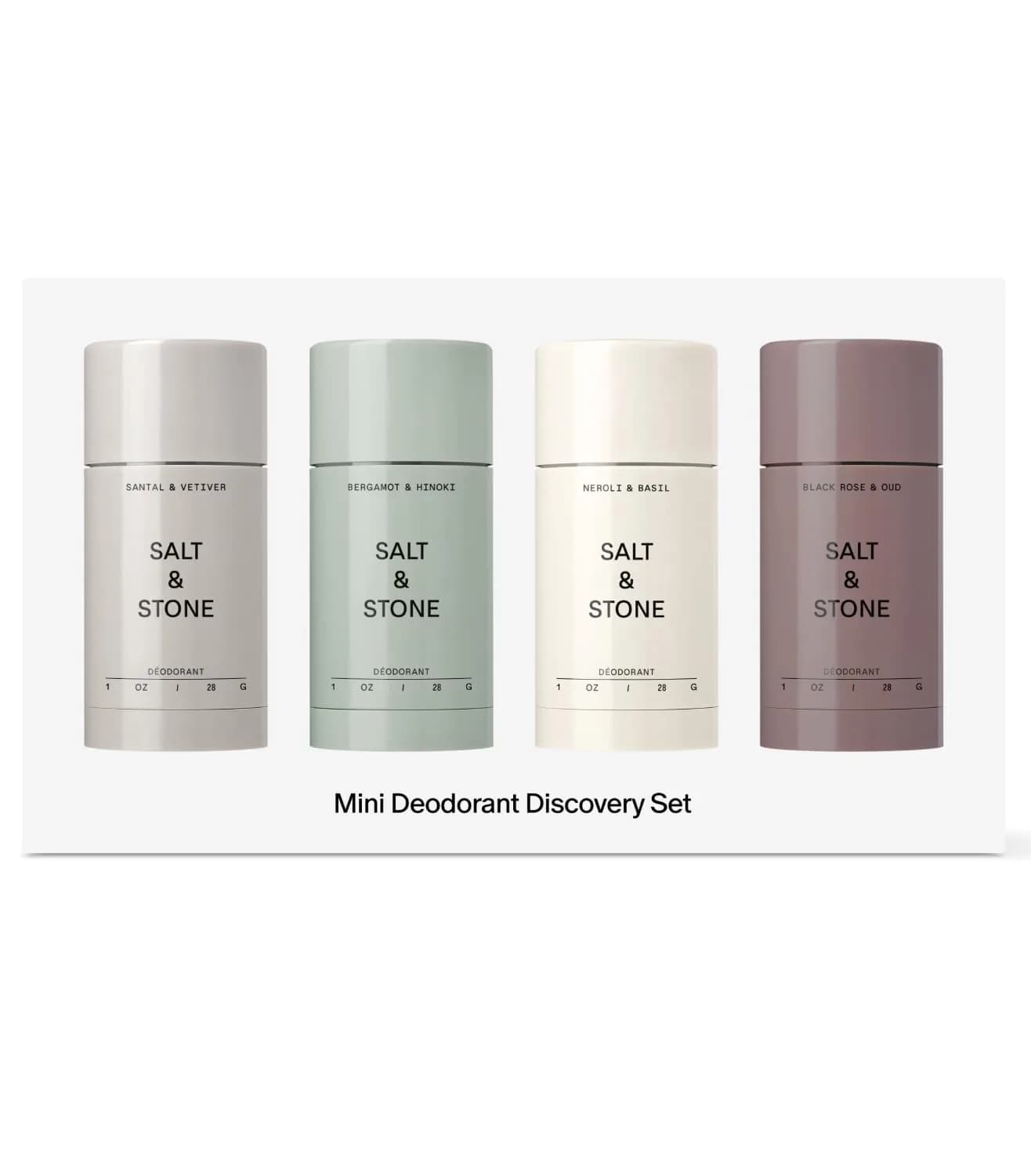 Salt & Stone Aluminum Free Deodorant Discovery Set, 48-Hour Protection, Jasmine & Cedar, Bergamot & Hinoki, Black Rose & Oud, Santal & Vetiver - view 2