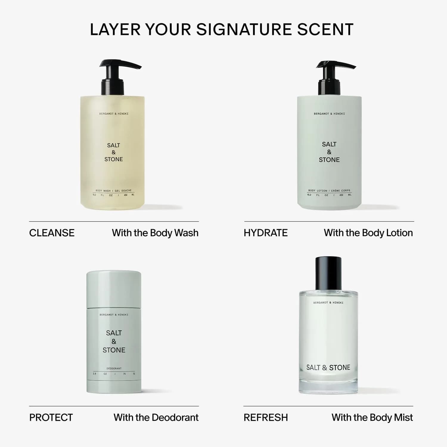 Salt & Stone Aluminum Free Deodorant Discovery Set, 48-Hour Protection, Jasmine & Cedar, Bergamot & Hinoki, Black Rose & Oud, Santal & Vetiver - view 9
