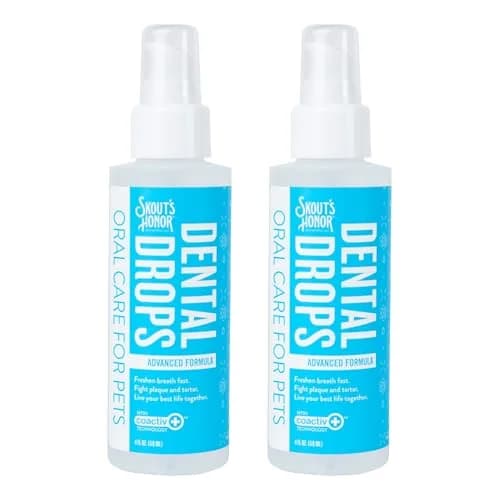 SKOUT'S HONOR Fresher Breath Advanced Dental Drops for Cats & Dogs | No Brushing Needed, 4 oz, 2-Pack thumbnail 1