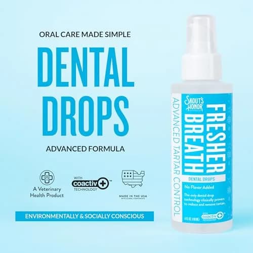 SKOUT'S HONOR Fresher Breath Advanced Dental Drops for Cats & Dogs | No Brushing Needed, 4 oz, 2-Pack thumbnail 2