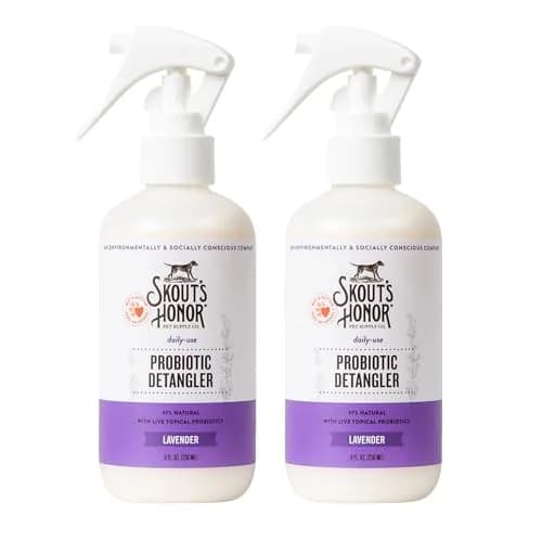 SKOUT'S HONOR Probiotic Dog Detangler Spray - Lavender | Hydrates & Nourishes, Supports Healthy Skin, 8 oz, 2-Pack thumbnail 1