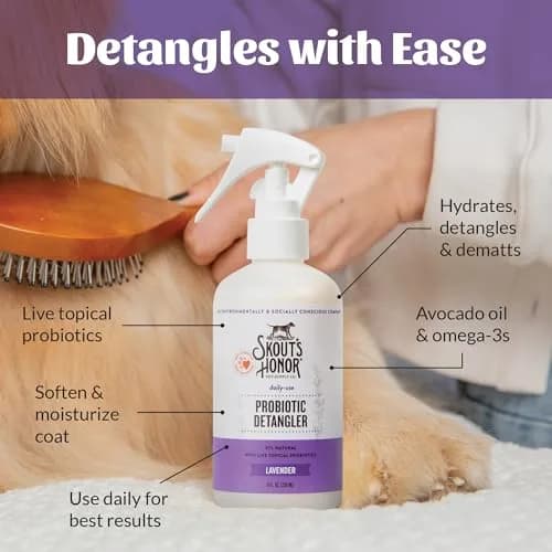 SKOUT'S HONOR Probiotic Dog Detangler Spray - Lavender | Hydrates & Nourishes, Supports Healthy Skin, 8 oz, 2-Pack thumbnail 6