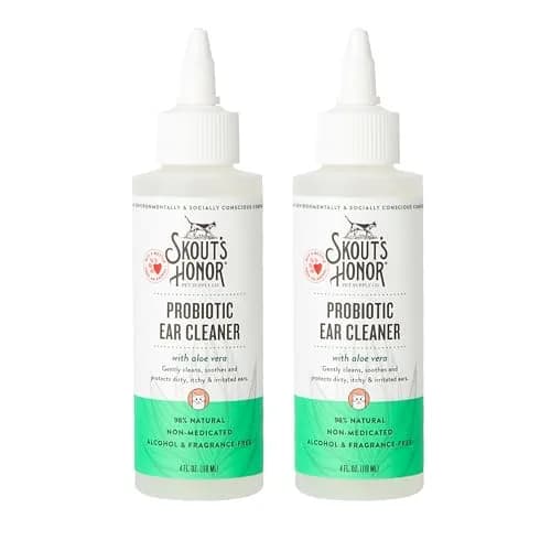 SKOUT'S HONOR Probiotic Cat Ear Cleaner 4 oz | Alcohol-Free, Fragrance-Free, Non-Medicated thumbnail 1