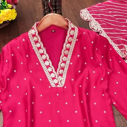 Yashika Women's Silk Blend Cotton Dupatta Kurta Set | Elegant Digital Print & Embroidery (70-120c) thumbnail 4