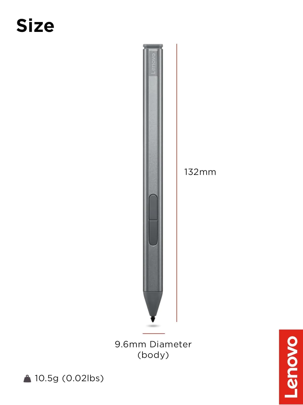 Lenovo Slim Pen Magnetic Precision Stylus for Laptops | 4096 Pressure Levels, Tilt Sensitivity, Rechargeable - view 6