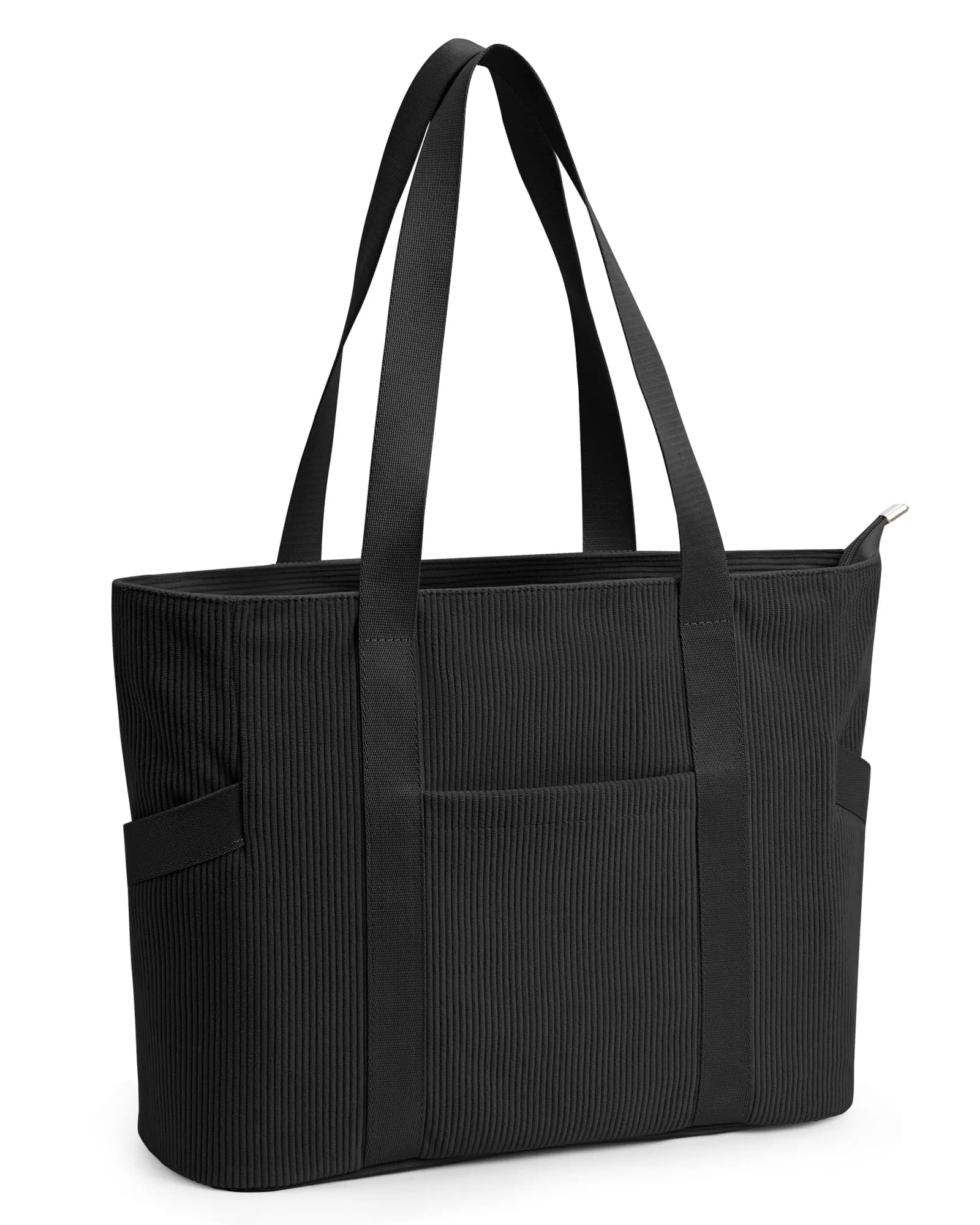 DIXEIGHT Tote Bag for Women, Large Capacity, Water-Resistant, Zipper Closure, Multi-Occasion Use — M-black-fits 15.6" Laptop