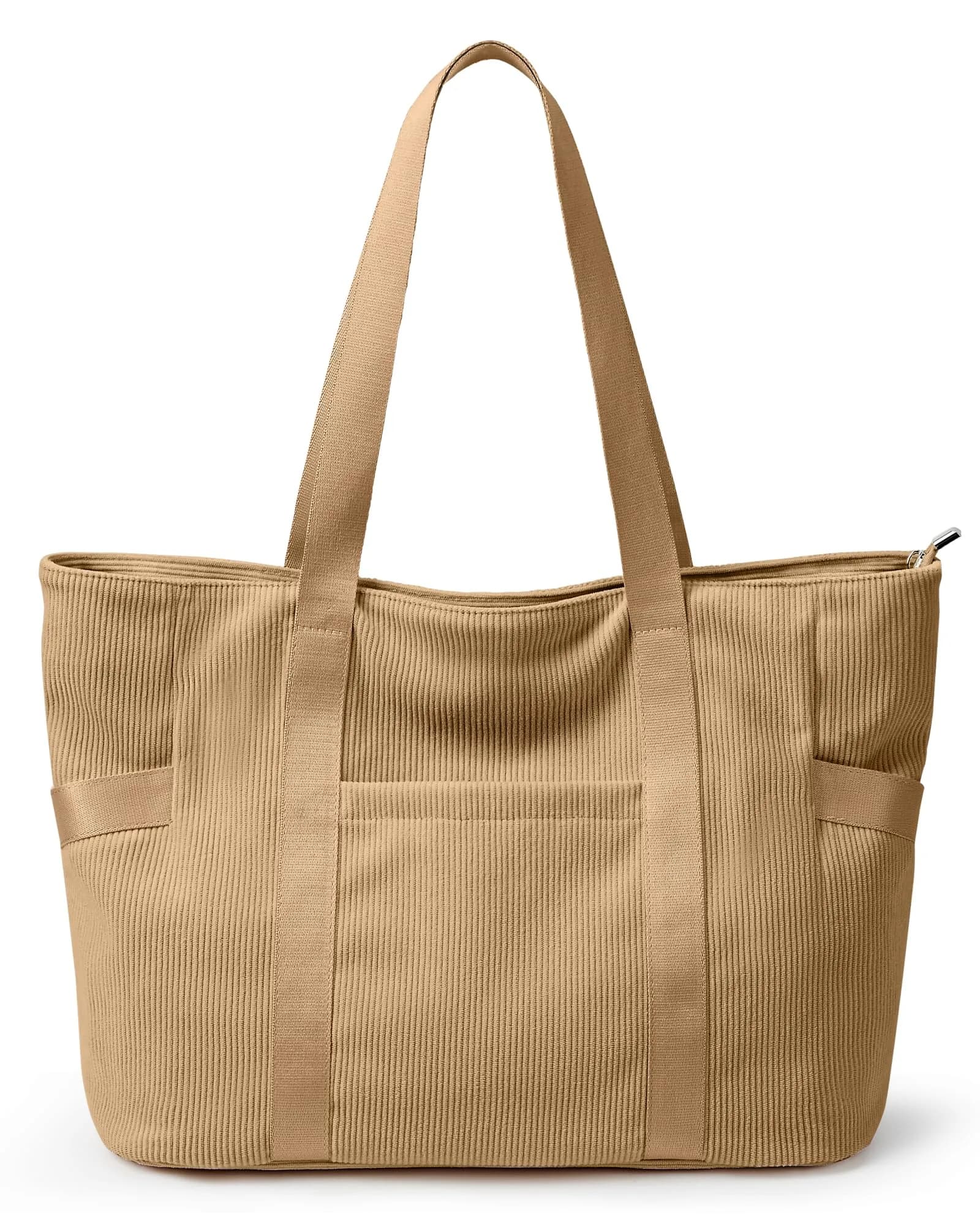 DIXEIGHT Tote Bag for Women, Large Corduroy Capacity | Water-Resistant & Versatile (70-120 chars) — L-brown-fits 15.6" Laptop