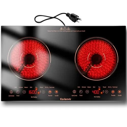 Karienvir 24" Electric Cooktop 2000W 110V | Touch Control, 8 Cooking Functions, Safety Lock thumbnail 1