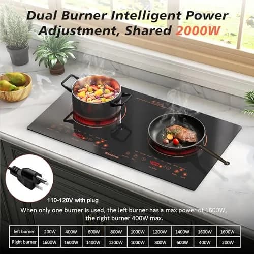 Karienvir 24" Electric Cooktop 2000W 110V | Touch Control, 8 Cooking Functions, Safety Lock thumbnail 2