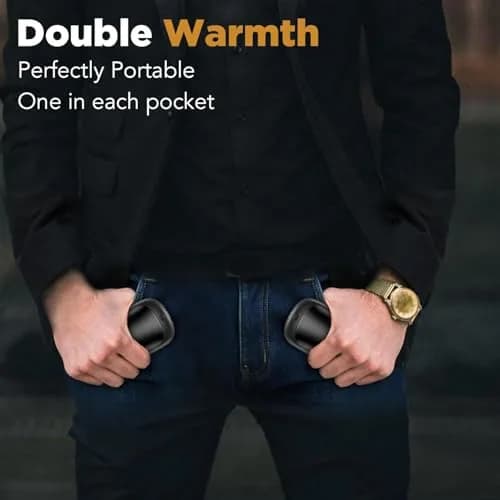 Lerat Rechargeable Hand Warmers 2 Pack (3.32" x 1.8" x 0.79") | 3 Heat Settings, 6-12 Hour Warmth thumbnail 4