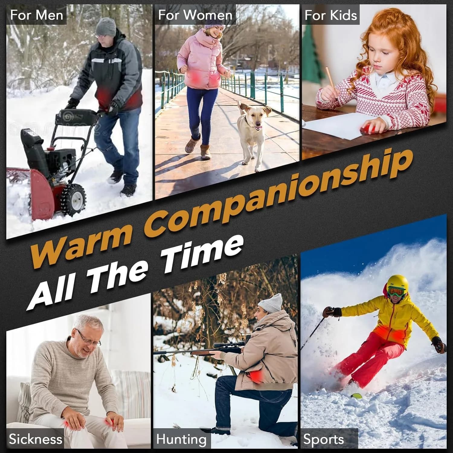 Lerat Rechargeable Hand Warmers 2 Pack (3.32" x 1.8" x 0.79") | 3 Heat Settings, 6-12 Hour Warmth - view 5