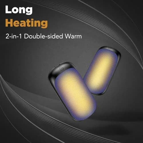 Lerat Rechargeable Hand Warmers 2 Pack (3.32" x 1.8" x 0.79") | 3 Heat Settings, 6-12 Hour Warmth thumbnail 3