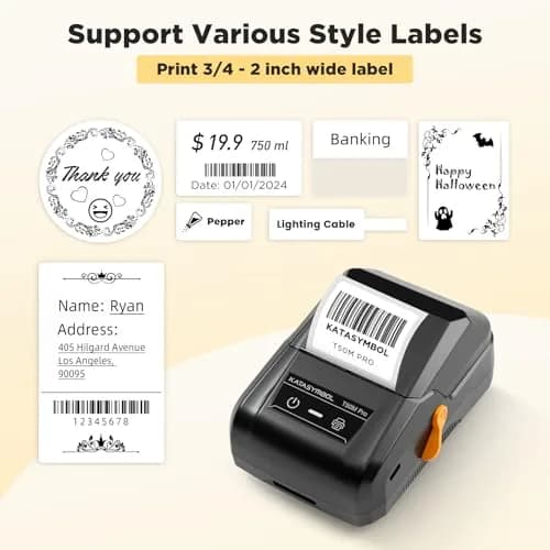 SUPVAN T50M Pro Bluetooth Label Maker Machine with 3 Tapes, Set 2 | Portable Thermal Printer with App Control thumbnail 2