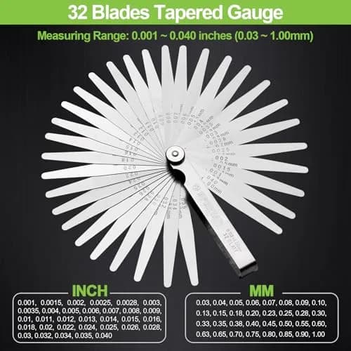 Spurtar Feeler Gauge Set, 32 Blades Tapered & 16 Blades Offset, 0.03-1.00mm (0.001-0.040") | Precision Measurement Tool thumbnail 2