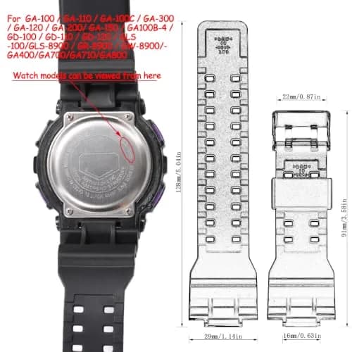 XBHSW Resin Watch Strap Compatible with Casio G-Shock GA100 GA110 GA120 GD100 GD120 (Camouflage Red, 22mm) thumbnail 2