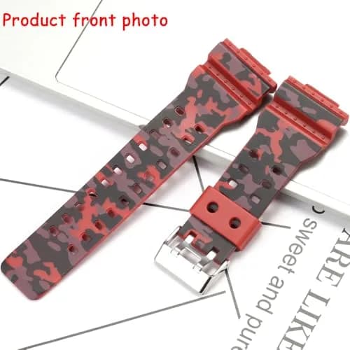 XBHSW Resin Watch Strap Compatible with Casio G-Shock GA100 GA110 GA120 GD100 GD120 (Camouflage Red, 22mm) thumbnail 3