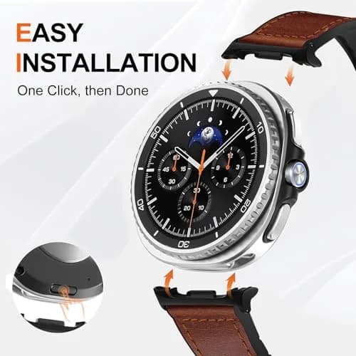 WestEagle Magnetic Leather Band for Galaxy Watch 9/8 | Adjustable Magnetic Buckle Leather Strap, Dark Brown (147-198mm) thumbnail 5