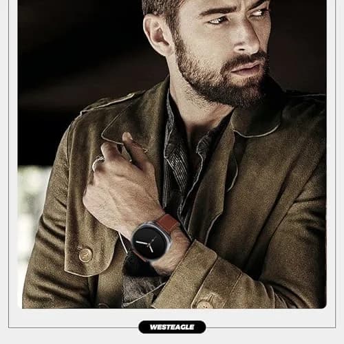 WestEagle Magnetic Leather Band for Galaxy Watch 9/8 | Adjustable Magnetic Buckle Leather Strap, Dark Brown (147-198mm) thumbnail 7