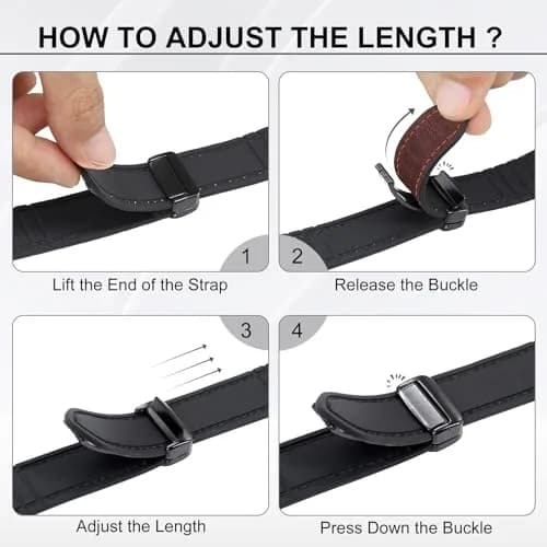 WestEagle Magnetic Leather Band for Galaxy Watch 9/8 | Adjustable Magnetic Buckle Leather Strap, Dark Brown (147-198mm) thumbnail 8