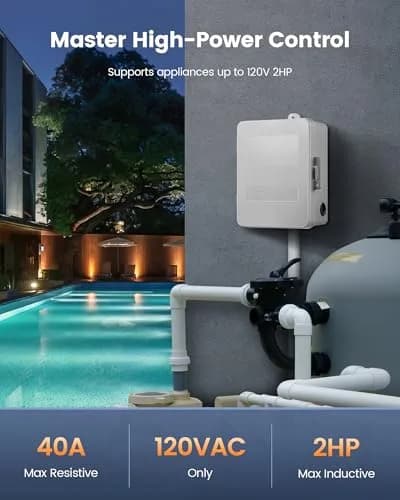 SURAIELEC Digital Pool Timer 40AMP 120V | 7-Day Programmable Timer for High-Power Devices thumbnail 3