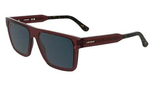 Lacoste Sunglasses L6059S - Transparent Burgundy with Solid Blue Lens | Rectangular, RXable, Charismatic Design thumbnail 2