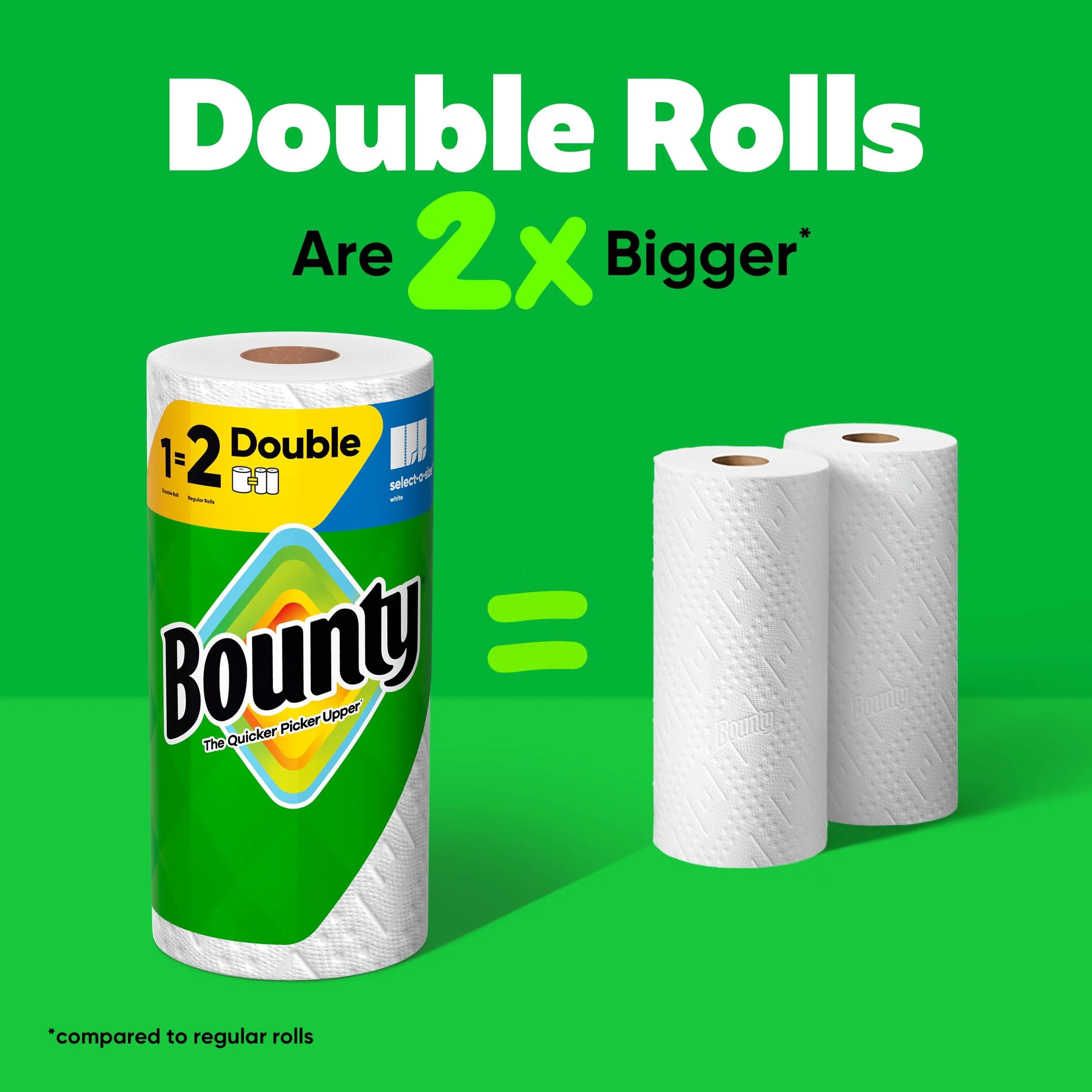 Bounty Select-A-Size White Paper Towels, 6 Double Rolls, 82 Sheets Per Roll - view 3