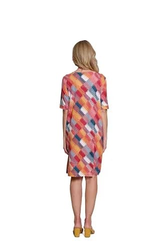 MULTIPLES Womens Dress Cuffed Elbow Sleeve Wide Neck | Flattering A-Line Fit (70-120c) thumbnail 3